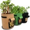 3 Pack Potato Grow Bag, 7 Gallon Aeration Waterproof Fabric Sweet Potato Planter, Harvest Window Vegetable Peanut Growing Box Bucket Pot for Nursery Garden (3 Pack, Black Brown Green)