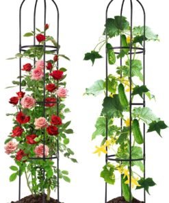 Garden Trellis for Climbing Plants, 5.6 feet Tall Garden Obelisk Trellis Climbing Plant Outdoor Support Potted Vine Flower Rose Vegetable Cucumber Trellis Raised Bed, Lightweight, 2 Pack