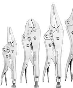 5-Piece Locking Pliers Set, Pliers Tool Set, Vice Grips with Chrome-vanadium Steel, 5/7/10 inch Curved Jaw Pliers, 6.5/9 inch Long Nose Pliers